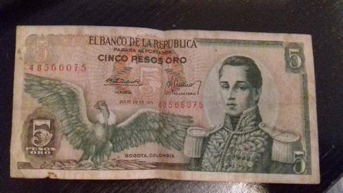Billetes De Colección Peso Oro Colombianos 1970/71 Leer