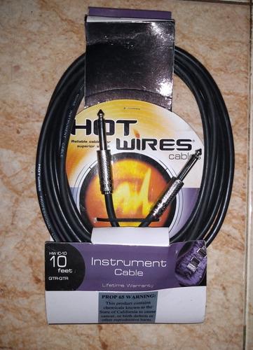 Cable Plug Plug Para Guitarra, Bajo, Teclado Hot Wires