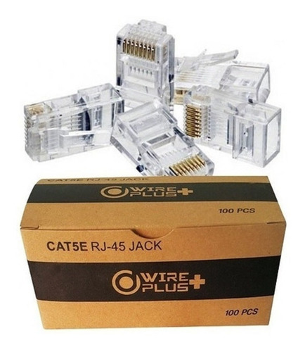 Conectores De Red Rj45 Cat5e Wireplus+ Caja De 100 Unidades