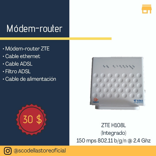 Módem Router (wifi) Zte H108l (3 En 1) (internet)