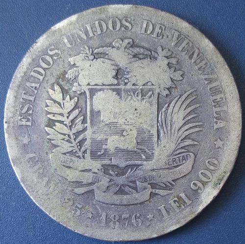 Moneda De 1 Venezolano De Plata De 1876 (fuerte)