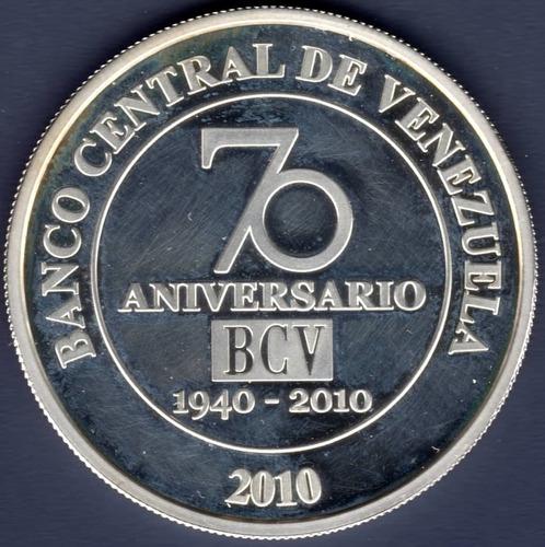 Moneda De 50 Bolívares De Plata Del 70 Aniversario Del Bcv