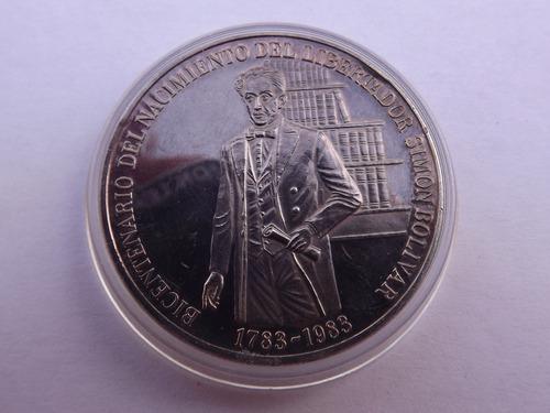 Moneda De Plata Del Libertador Simón Bolívar (1783-1983)