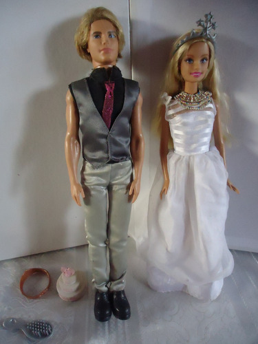 Muñeca Barbie Y Muñeco Ken Original Boda Con Accesorios