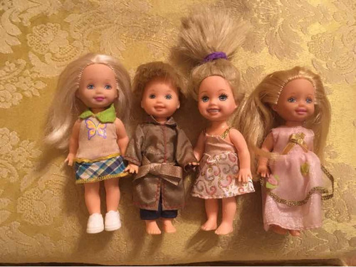 Muñecas Kelly De Barbie Para Niñas, 4 Pzas 3 Niñas Y 1