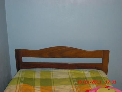 Dormitorio Cuarto Individual Cama Madera Saman Con Colchon
