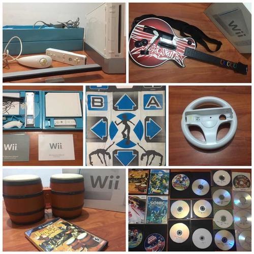 Nintendo Wii Y Accesorios. Guitarra + Tambores + Alfombra