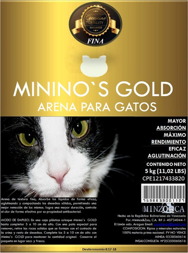 Arena Para Gatos Mininos Gold
