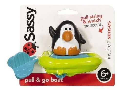 Barco Juguete Ducha Baño De Pinguino A Cuerda Sassy Bebes