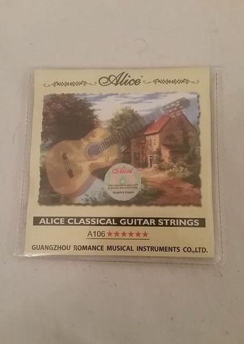 Juego Cuerdas Guitarra Clasica A106 Alice (obseq 2 Pajuela)