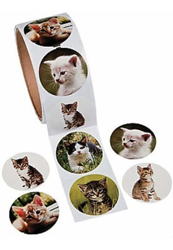 Sticker De Gatito Otc Kitty Cat, Rollo De 100