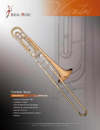 Trombon Tenor Ideal Music Con Transpositor Bb-f Imtrb-400