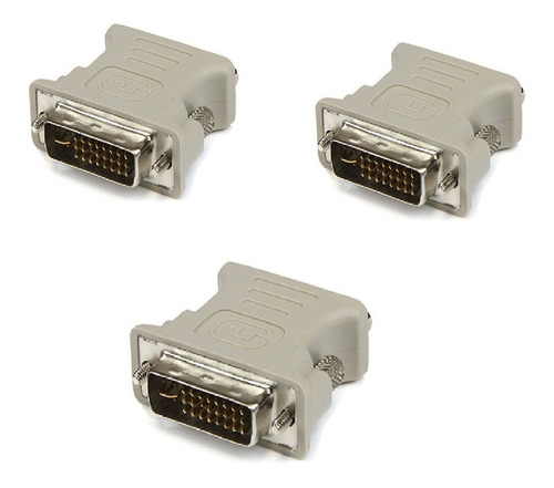 3 Adaptador Convertidor Dvi 24+5pines Macho A Vga Hembra 15