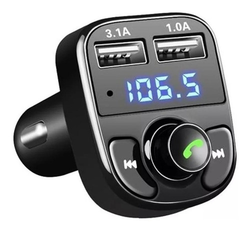 Adaptador Bluetooth Fm X8 Mp3 Cargador De Carro Voltimetro