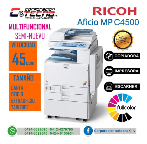 Fotocopiadora, Impresora Ricoh Mp C Full Color