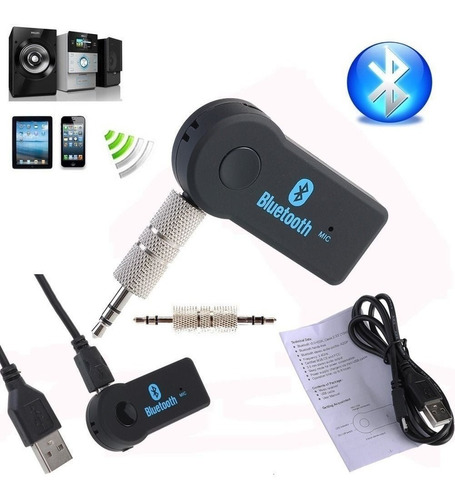 Receptor Audio Bluetooth Auxiliar Para Reproductor De Carro