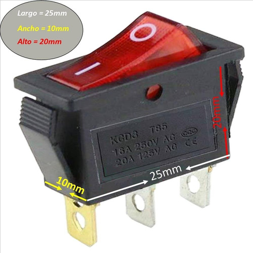 Switch Interruptor 3 Pin Ac-250v-10a / 125v-15a Pack 2 Uds.