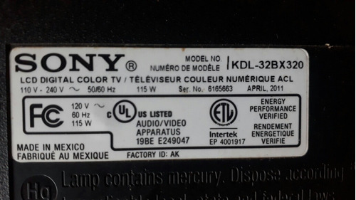 Tarjeta Vídeo Inverter Fuente Poder Repuestos Tv Lcd Sony
