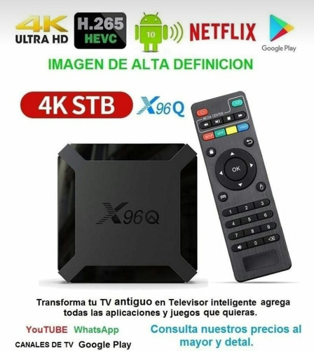 Tv Box X96q 16gb Rom, 16 Gb Memoria Interna Android 10