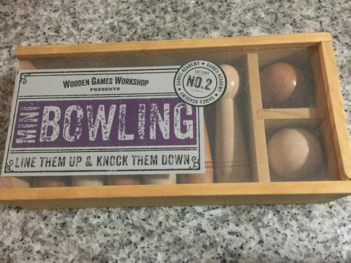 Mini Bowling Juego Colección De Madera Entretenimiento