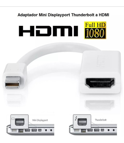 Adaptador Mini Displayport Thunderbolt A Hdmi Apple Mac Pr