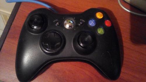 Control Xbox 360 Inalámbrico Negro Con Cable Adaptado