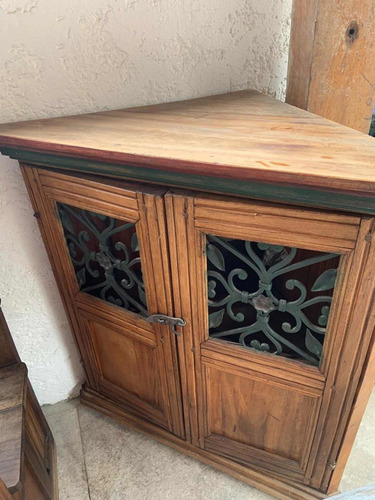 Mueble Madera Hierro Forjado De Esquina