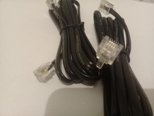 Pack De 2 Cables Rj11 Para Telefono Fax Modem Negro