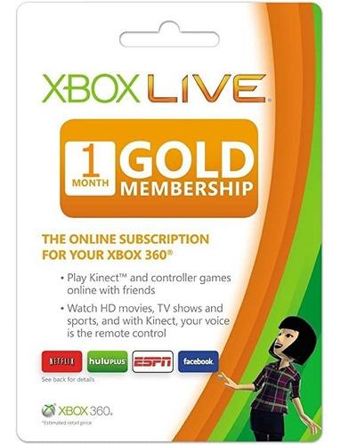 Xbox Live 1 Mes Gold X Multiregión 30 Dias Entrega