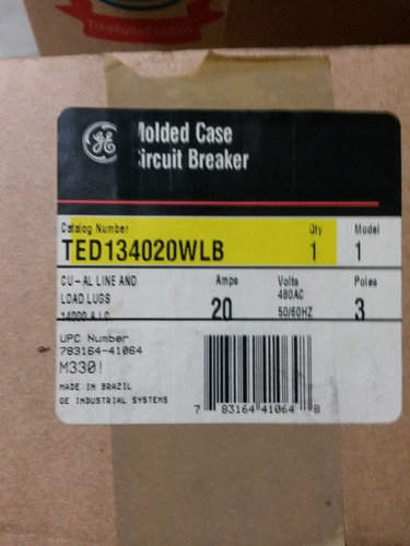 Breaker General Electric 3x20amp Ted wlb