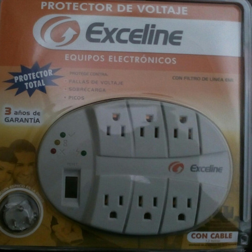 Protector De Voltaje Exceline Equipos Electronicos D 6 Tomas