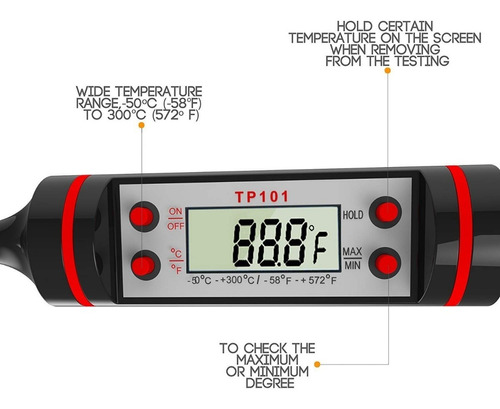 Termómetro De Cocina Digital,lcd, Anticorrosión ()