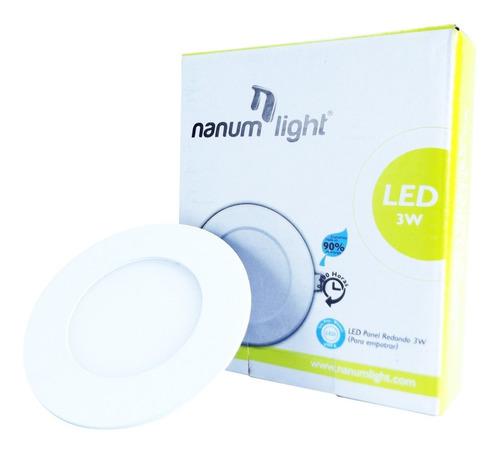 Lámpara Led Panel Redondo Para Empotrar 3w 6500k Nanumlight