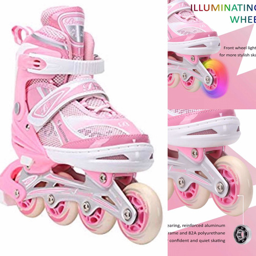 Patines Lineales Ajustables Con Luces