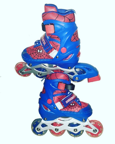 Patines Lineales Y 4 Ruedas Para Niños+ Kit Y Luces Spiderm