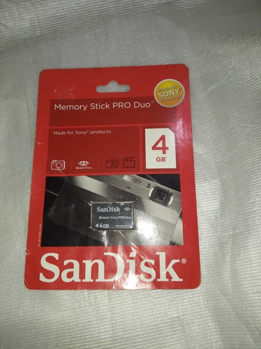 Tarjeta De 4gb Memory Stick Pro Duo Sandisk Para Camara Sony
