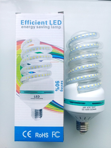 Bombillo Led 30w Espiral 110v-220v Luz Blanca