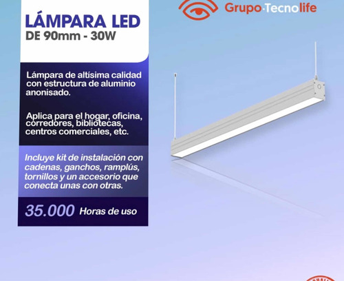 Lámpara Led 90mm 30w Luz Blanca