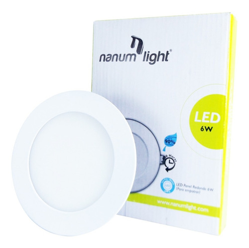 Lámpara Led Panel Redondo Para Empotrar 6w k Nanumlight