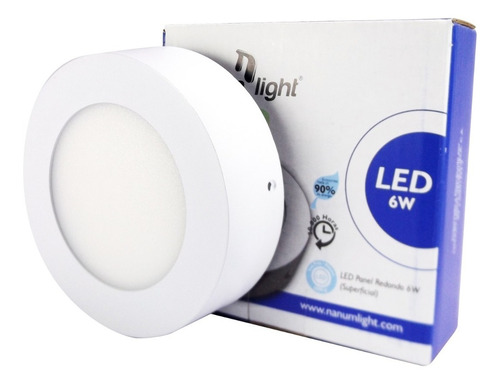 Lámpara Led Panel Redondo Superficial 6w k Nanum Light