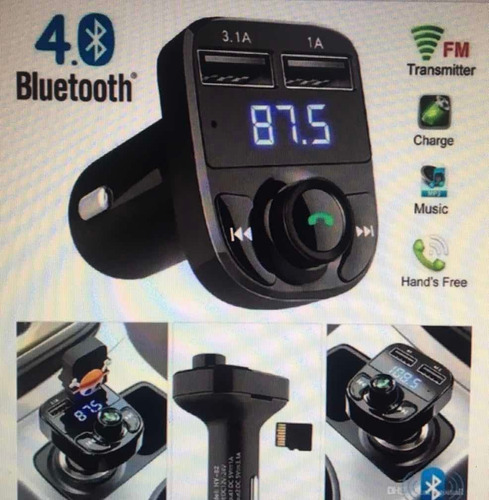 Adaptador Bluetooth Para Carros Microsd Cargador Tienda Ccct