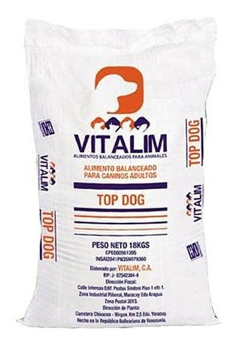 Alimento Para Perros Top Dog 18kg Perrarina Vitalim