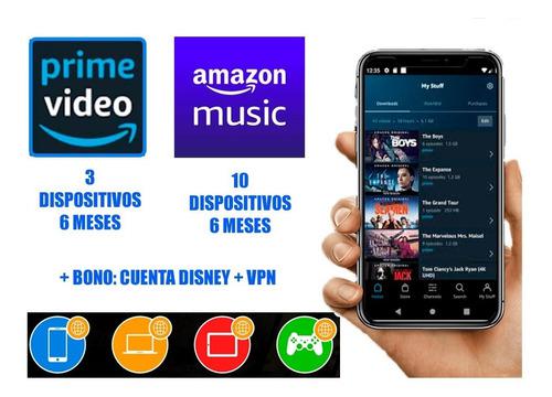 Amazon Prime Video / Prime Music 6 Meses + Bono