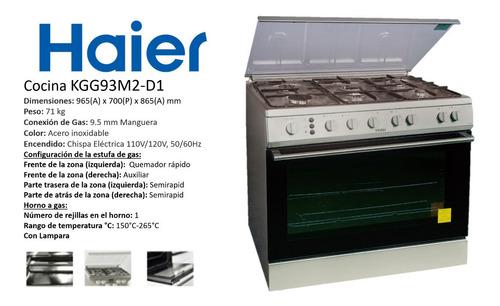 Cocina De Gas Haier Nueva 5 Hornillas Acero Inox Grande