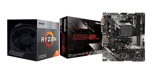 Combo Tarjeta Madre Asrock H320m + Procesador Ryzen 5 3400g