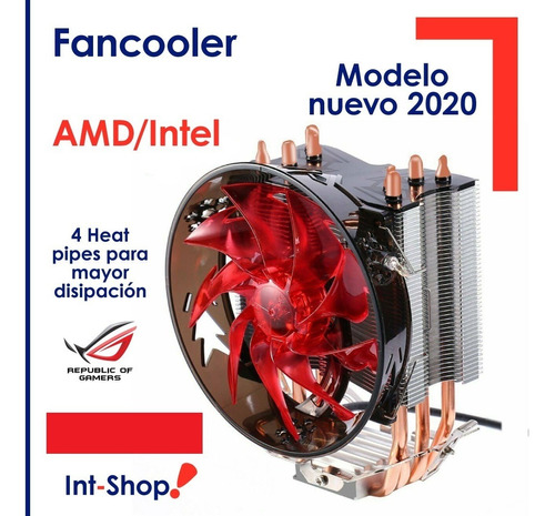 Fan Cooler Para Procesador Cpu Amd Intel Gaming