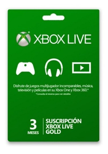 Membresías Suscripción Xbox Live Gold 3 Meses + Garantía