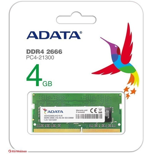 Memoria Ram Adata Ddr4 4gb  Mhz Sodimm Laptop New