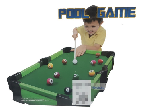Juguete Mini Mesa De Pool P/ Niños 50x30cm C/ Accesorios