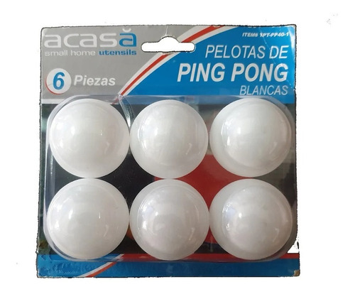 Pelotas De Ping Pong Marca Acasa Caja De Seis Unidades (06)